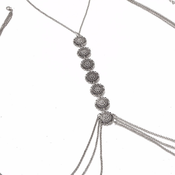 Silver Bohemian Beach Body Jewelry Harness Chain - Picture 8 of 8